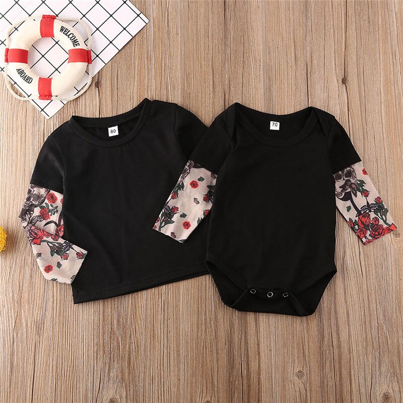 CANIS baby's sets Toddler Newborn Tops T-shirt Kid Baby Boy Girl unisex Bodysuit casual tops long sleeve cotton outfits